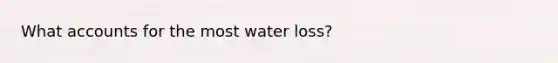 What accounts for the most water loss?