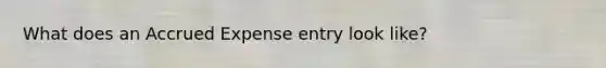What does an Accrued Expense entry look like?