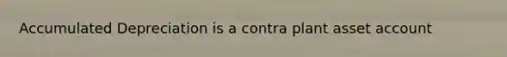 Accumulated Depreciation is a contra plant asset account