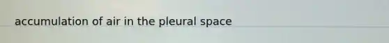 accumulation of air in the pleural space