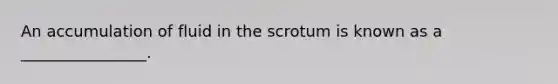 An accumulation of fluid in the scrotum is known as a ________________.