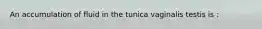 An accumulation of fluid in the tunica vaginalis testis is :