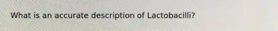 What is an accurate description of Lactobacilli?