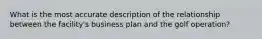 What is the most accurate description of the relationship between the facility's business plan and the golf operation?