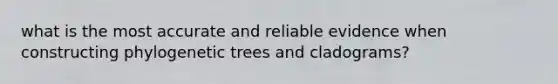 what is the most accurate and reliable evidence when constructing phylogenetic trees and cladograms?