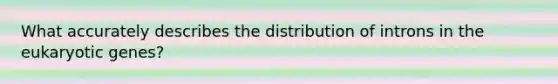 What accurately describes the distribution of introns in the eukaryotic genes?