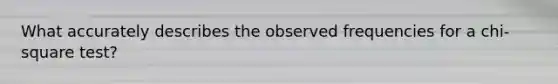 What accurately describes the observed frequencies for a chi-square test?