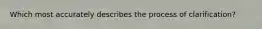 Which most accurately describes the process of clarification?