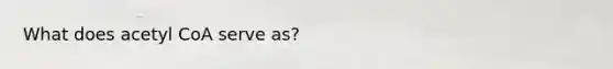 What does acetyl CoA serve as?