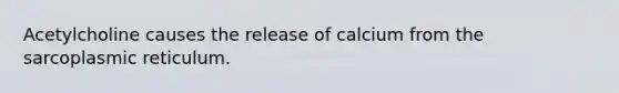 Acetylcholine causes the release of calcium from the sarcoplasmic reticulum.