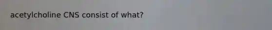 acetylcholine CNS consist of what?