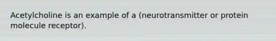 Acetylcholine is an example of a (neurotransmitter or protein molecule receptor).