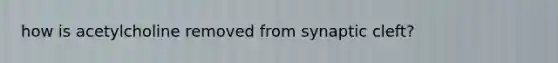 how is acetylcholine removed from synaptic cleft?