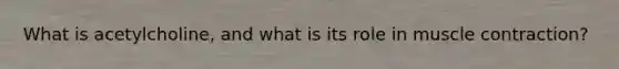 What is acetylcholine, and what is its role in <a href='https://www.questionai.com/knowledge/k0LBwLeEer-muscle-contraction' class='anchor-knowledge'>muscle contraction</a>?