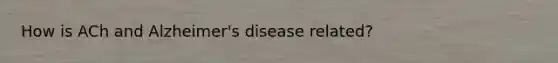 How is ACh and Alzheimer's disease related?