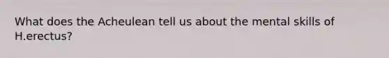What does the Acheulean tell us about the mental skills of H.erectus?