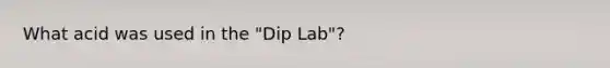 What acid was used in the "Dip Lab"?