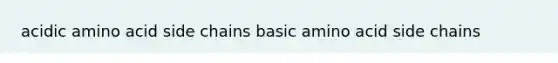 acidic amino acid side chains basic amino acid side chains