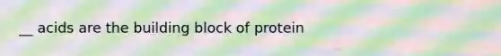 __ acids are the building block of protein