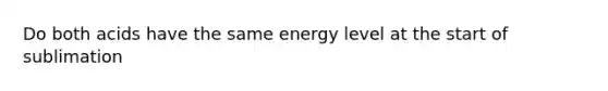 Do both acids have the same energy level at the start of sublimation