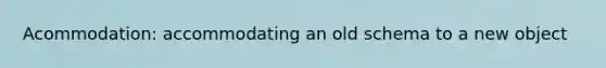 Acommodation: accommodating an old schema to a new object