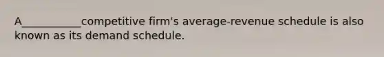 A___________competitive firm's average-revenue schedule is also known as its demand schedule.