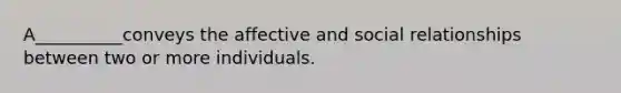 A__________conveys the affective and social relationships between two or more individuals.