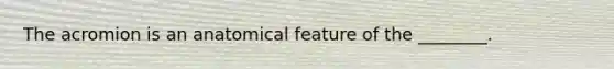 The acromion is an anatomical feature of the ________.