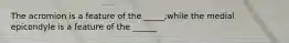 The acromion is a feature of the _____;while the medial epicondyle is a feature of the ______