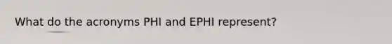 What do the acronyms PHI and EPHI represent?