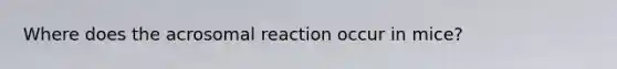 Where does the acrosomal reaction occur in mice?