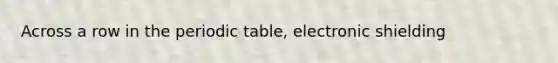 Across a row in the periodic table, electronic shielding