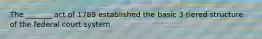 The _______ act of 1789 established the basic 3 tiered structure of the federal court system