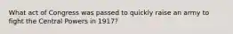 What act of Congress was passed to quickly raise an army to fight the Central Powers in 1917?