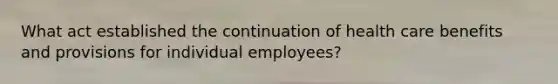 What act established the continuation of health care benefits and provisions for individual employees?