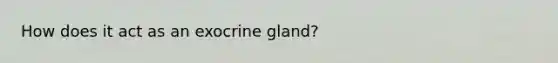 How does it act as an exocrine gland?