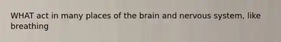 WHAT act in many places of the brain and nervous system, like breathing