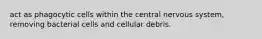 act as phagocytic cells within the central nervous system, removing bacterial cells and cellular debris.