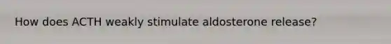 How does ACTH weakly stimulate aldosterone release?