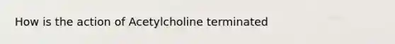 How is the action of Acetylcholine terminated