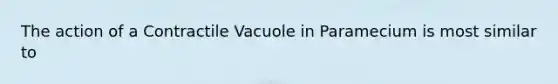 The action of a Contractile Vacuole in Paramecium is most similar to