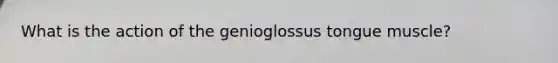 What is the action of the genioglossus tongue muscle?