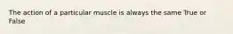 The action of a particular muscle is always the same True or False