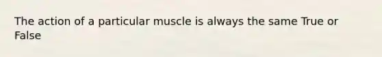 The action of a particular muscle is always the same True or False