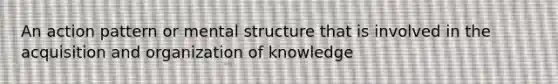 An action pattern or mental structure that is involved in the acquisition and organization of knowledge