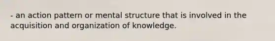 - an action pattern or mental structure that is involved in the acquisition and organization of knowledge.