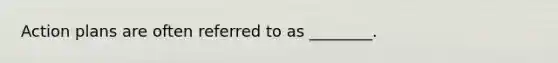 Action plans are often referred to as ________.