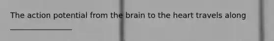 The action potential from the brain to the heart travels along ________________