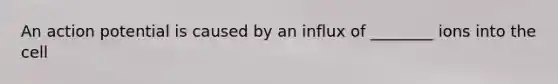 An action potential is caused by an influx of ________ ions into the cell