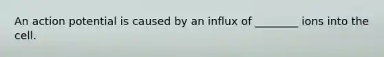 An action potential is caused by an influx of ________ ions into the cell.